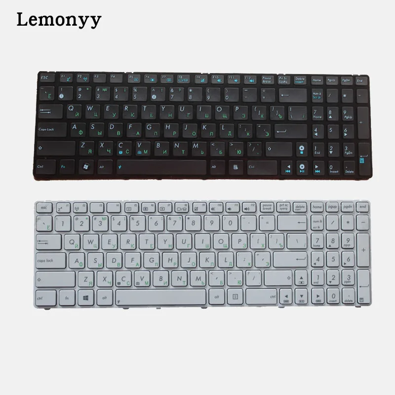 Русская клавиатура для ноутбука Asus K53SV G73Sw G73Jw K52D K52DR K52DY K52JK K52JR K52JT K52JU K52JV K53SC белый/черный RU Клавиатура ноутбука