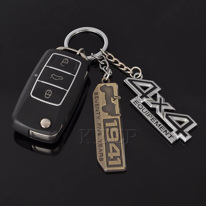 Автомобиль брелок для ключей Jeep Wrangler Grand Cherokee Renegade Компасы 1941 семьдесят пять лет