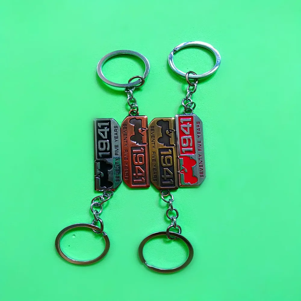 

FREE SHIPPING BY DHL 3D Car Keychain 75th Anniversary 1941 Emblem Metal Car Key Ring Holder Keyfob Zinc Alloy Pendant