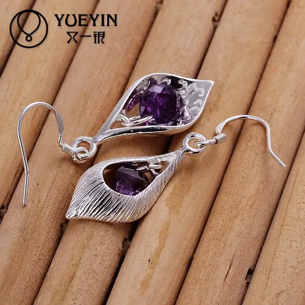 Оптовая продажа висячие серьги с серебряным покрытием для женщин свадебные