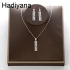 Комплект ювелирных украшений, блестящие полые серьги, с кулоном и цирконом, TZ8102