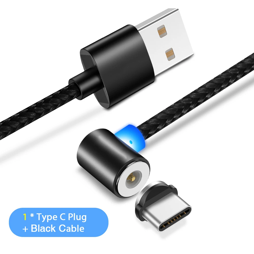 Black Type C KISSCASE магнитные кабели для мобильных телефонов для iPhone Micro usb type C USB C зарядный кабель для samsung S10 HUAWEI P30 адаптер зарядки - Цвет: Black Type C