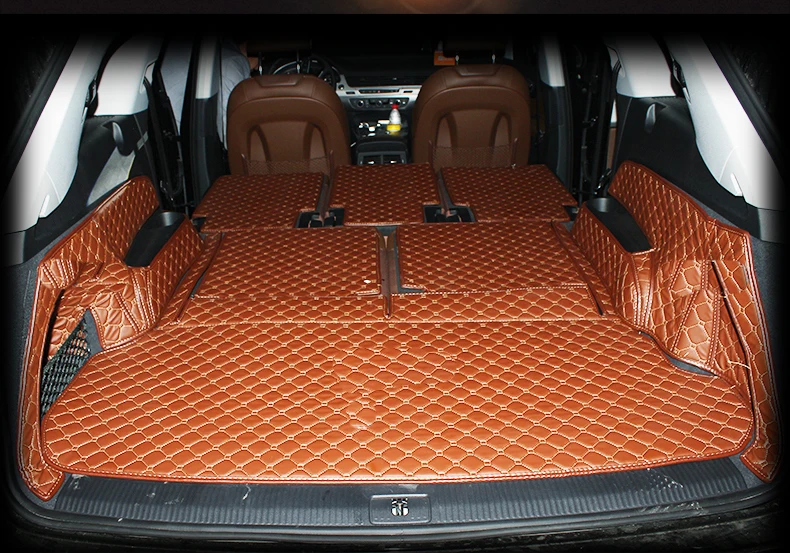 Волоконно-кожаный коврик для багажника автомобиля audi Q7 2008 2009 2010 2011 2012 2013 2014 2016 2017