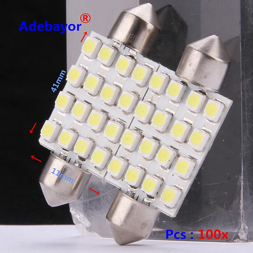100X41 мм 1210 3528 16 SMD светодиодный белый автомобиль купол с фестонами интерьер Светильник лампы авто LED гирлянда для автомобиля номерного знака купол освещение на крыше автомобиля