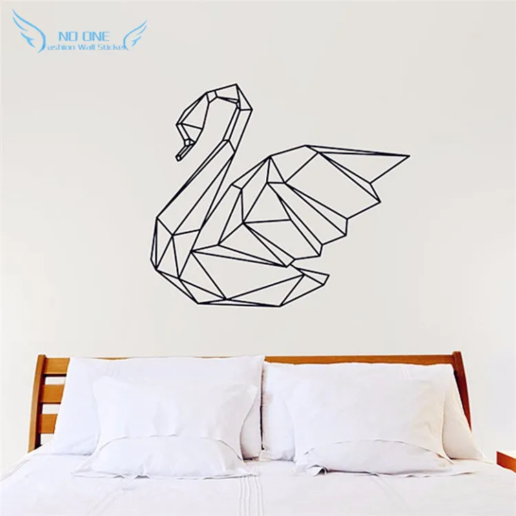 

Geometric Swan Vinyl Wall Decals Modern Style Creative Design Home Decor For Wall Decoration Wall Sticker Size 57 x 67 cm
