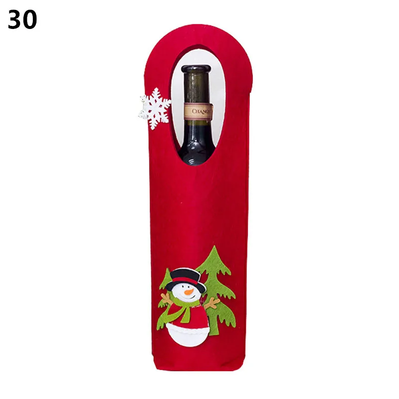30-red Noel новейшая Рождественская Крышка для бутылки вина Санта Клаус рождественские украшения для дома натальный Ужин Декор подарок на год - Цвет: 30-red