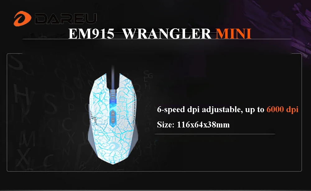 Оригинальная мышь Dareu EM915 Wrangler Mini Edition Проводная игровая мышь программируемая кнопка Удобная оптическая мышь 6000 dpi розовая