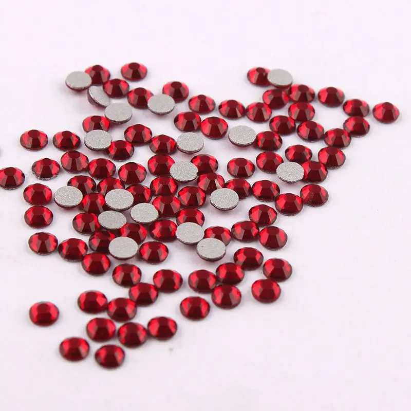SS3-SS34 Dark Red Shiny 3D Nail Art Rhinestone Non Hotfix Flatback Glue On Rhinestones For DIY | Красота и здоровье