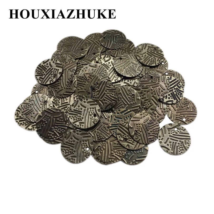 antique copper 15 мм античный медный цвет Свободные круглые монеты железные Блестки для танцевального представления костюм украшения на талию 500 шт в партии - Цвет: antique copper