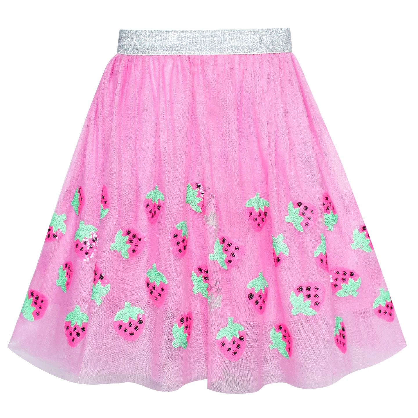 Sunny Fashion Девочки Юбка Синий Сердце Блестки сверкающий Пачка На танцах