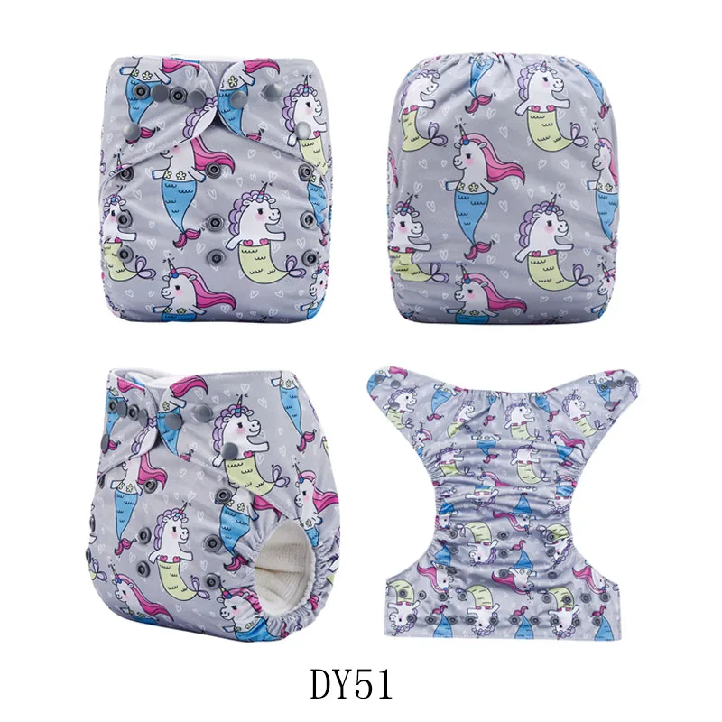 DY51 {AnAnBaby} Новые дизайнерские Многоразовые детские подгузники одного размера с цифровыми принтами - Цвет: DY51