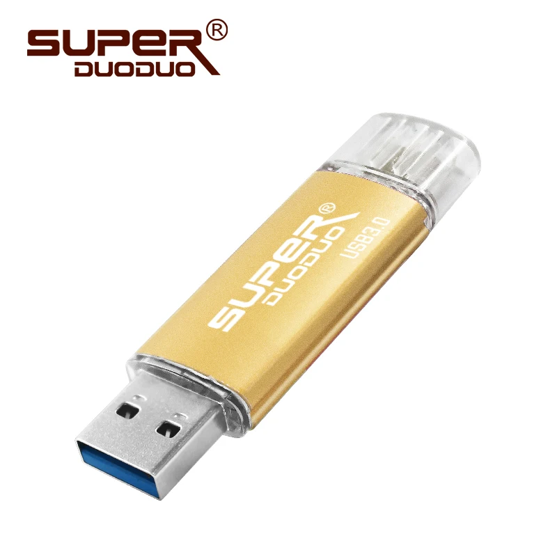 champagne Розничная посылка OTG USB флеш-накопитель usb 3,0 флеш-накопитель 16 ГБ 32 ГБ 64 Гб 128 ГБ флеш-накопитель для телефона/планшета/ПК высокоскоростная карта памяти - Цвет: champagne