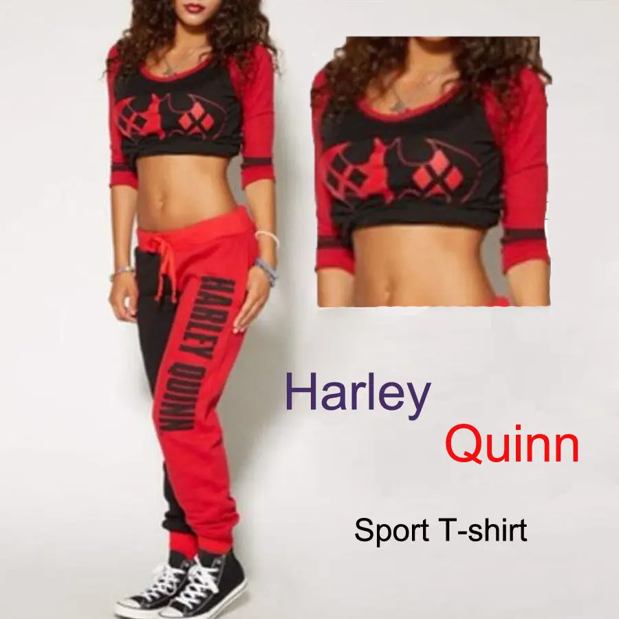 Отряд Самоубийц Харли Куинн женские костюмы для косплея толстовки футболки Топ