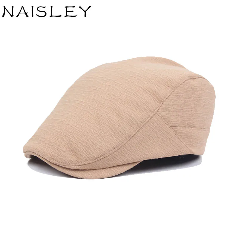 NAISLEY Brand Cotton Peaked Striped Pleated Adjustable Beret Outdoor Sun Breathable Lady Hat Women's Men Flat Berets Cap | Аксессуары