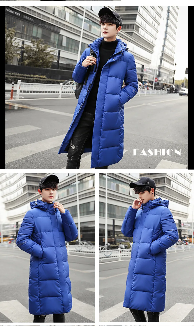 Autumn Winter Men's Long Jacket Parkas Men Warm Casual Parka Coat Medium-Long WaterProof Thickening Hat Jacket Parka Men