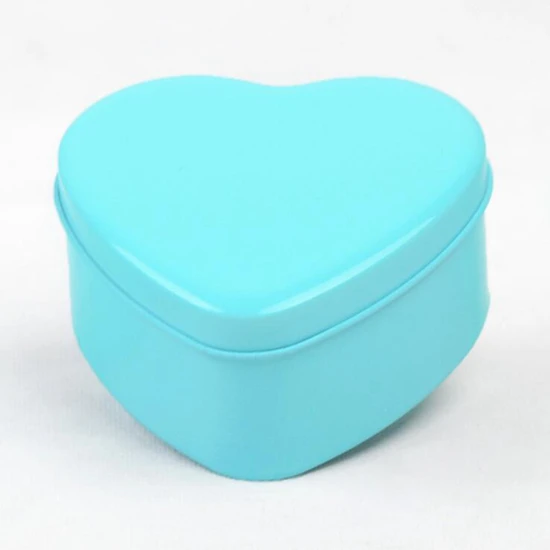 T blue candy box Металлическая в форме сердца коробка конфет для подарка коробка для свадебного подарка Свадебные украшения Поставки Конфеты Жестяная упаковочная коробка сумки вечерние сувениры - Цвет: T blue candy box