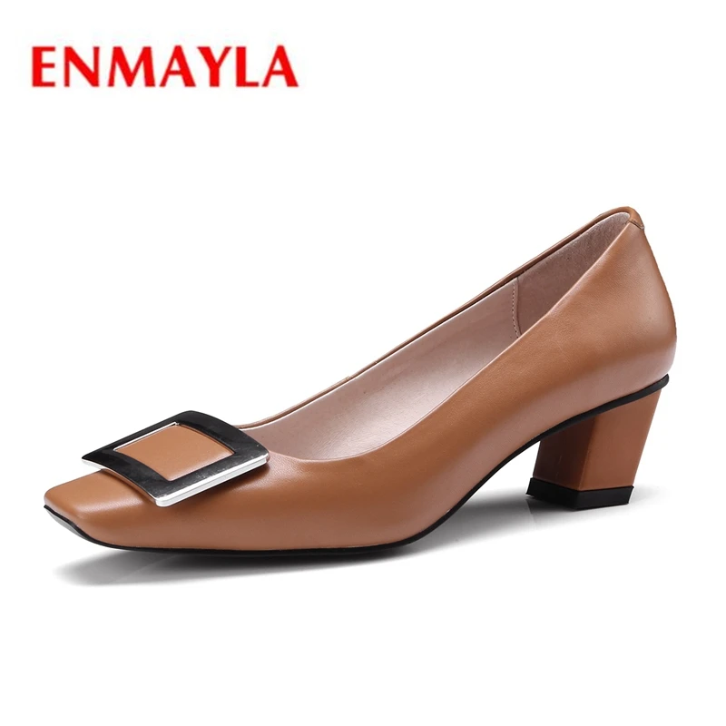 

ENMAYLA Casual Pointed Toe Genuine Leather Shoes Woman Zapatos Mujer Tacon Stripper Pole Size 34-39 ZYL2004