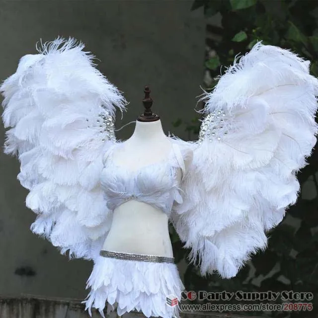 Высококачественные роскошные белые крылья ангела реквизит для демонстрации