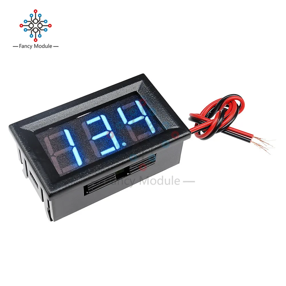 DC 4.5V-30V Blue Мини цифровой вольтметр Амперметр постоянного тока 100 в 10 А Панель Ампер Вольт Напряжение измеритель тока тестер 0,5" синий+ красный двойной светодиодный дисплей - Цвет: DC 4.5V-30V Blue