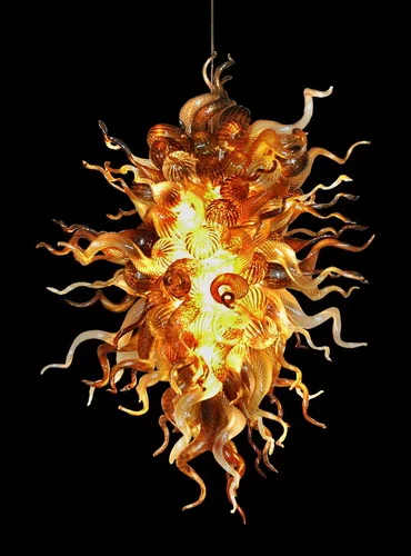

Modern Amber Color LED Handmade Blown Glass Chandelier lighting-LR038
