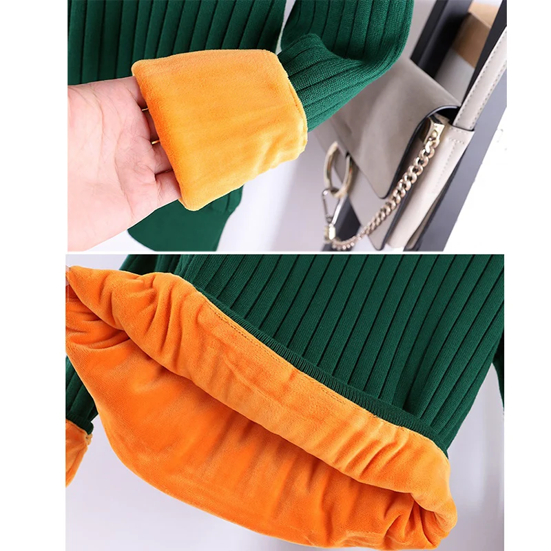 Зимний плюс толстый бархатный 4XL размер вязаный свитер с бархатной подкладкой