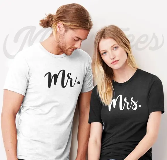 Милые одинаковые футболки для пары подарок на свадьбу Подарок годовщину Camisetas