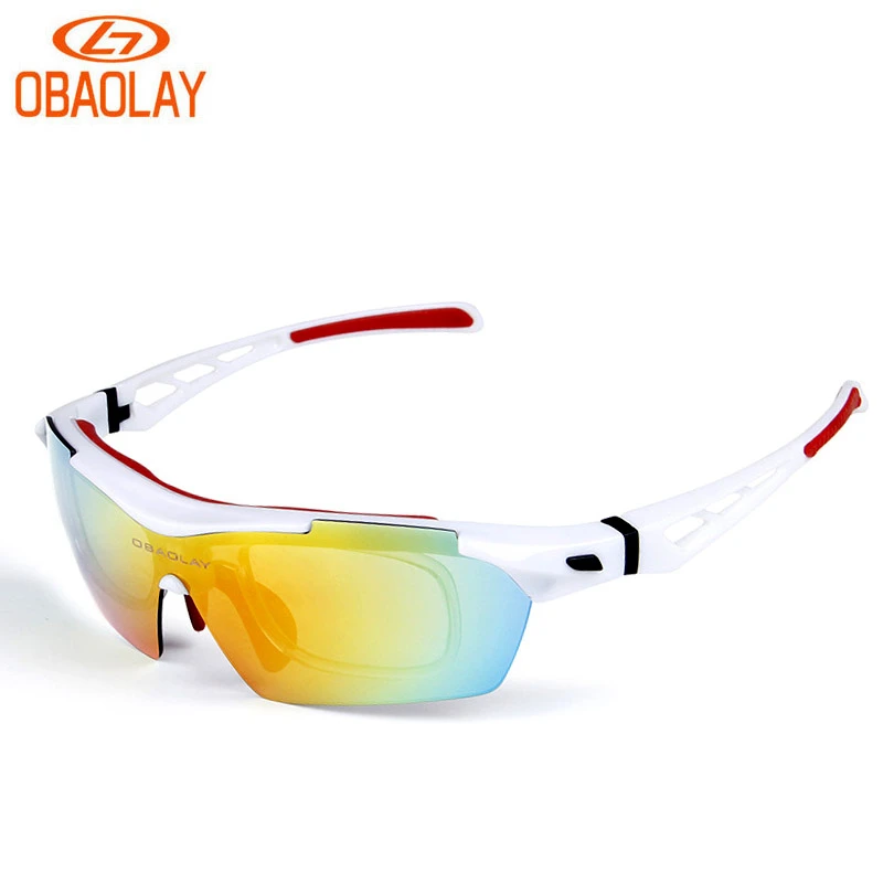 OBAOLAY Polarized Cycling Glasses For Men 5 Lens Eyewear Half Frame Bicycle Goggle Sport Sunglasses Oculos Gafas de ciclismo | Спорт и