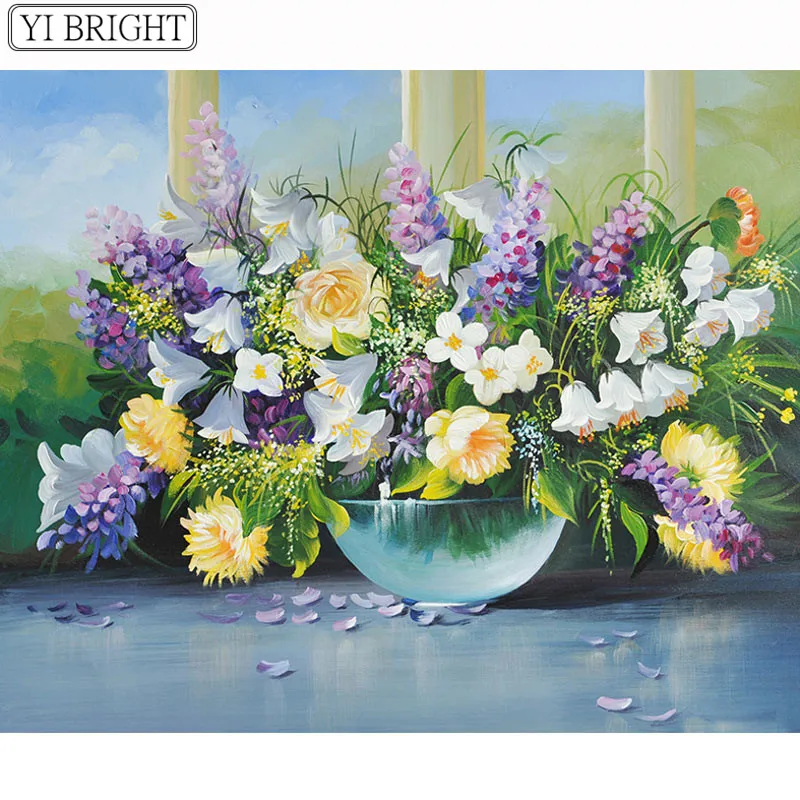 Full-diamond-painting-violet-5d-diamond-embroidery-diamond-painting-purple-flowers-diamond-embroidery-flowers-home-decor LK1 | Дом и сад
