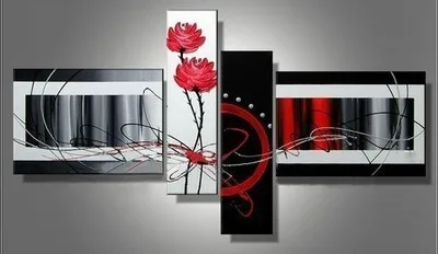 Хит! Современная 4 шт. Абстрактная Картина Great Wall art on the can (без рамки) +|art painting|the