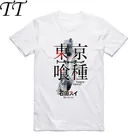 Мужская футболка с круглым вырезом, летняя футболка с короткими рукавами и принтом из аниме Tokyo Ghoul, Японский Манга Кен канеки, 2019