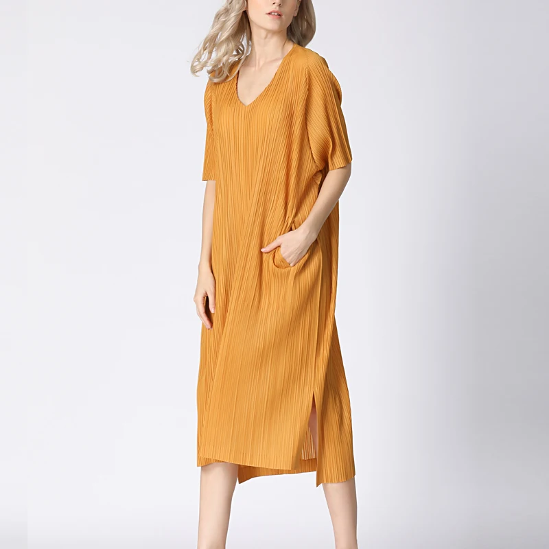 Changpleat летняя коллекция 2019 свободные женские платья Miyak плиссированное модное