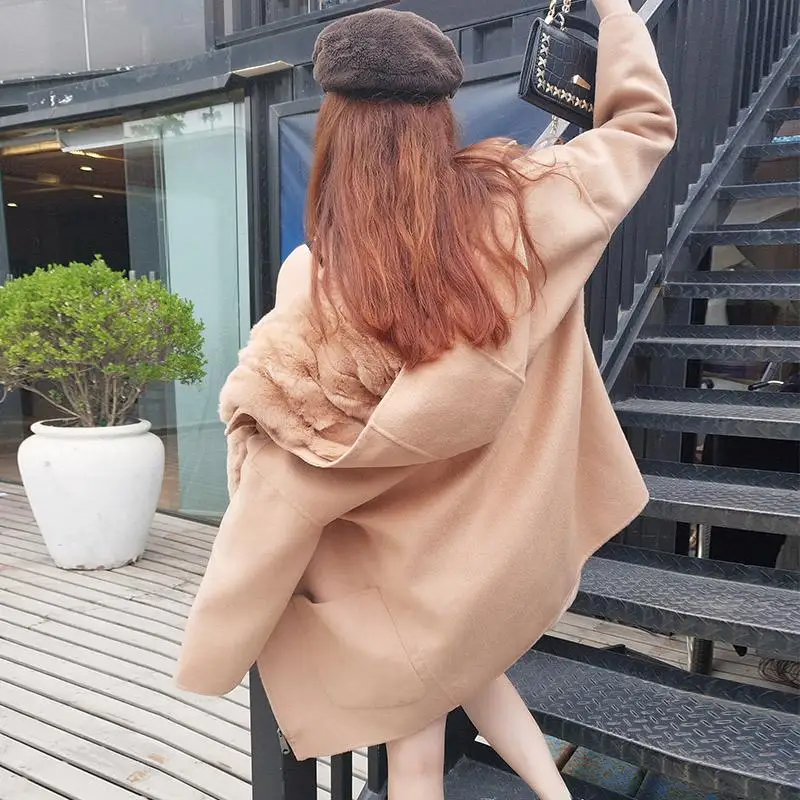 Корейская модная зимняя куртка пальто Женская парка Съемный натуральный енота