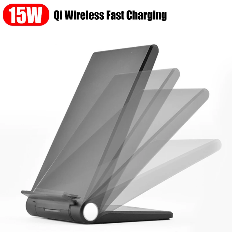 Беспроводная зарядная док-станция Qi 15 Вт для Samsung Galaxy S10 S9 S8 Plus iPhone X Xs Max адаптер 2