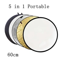 bizoe 60cm 5 in 1 portable collapsible light round photography reflector for portrait shooting studio photo disc outdoor studio