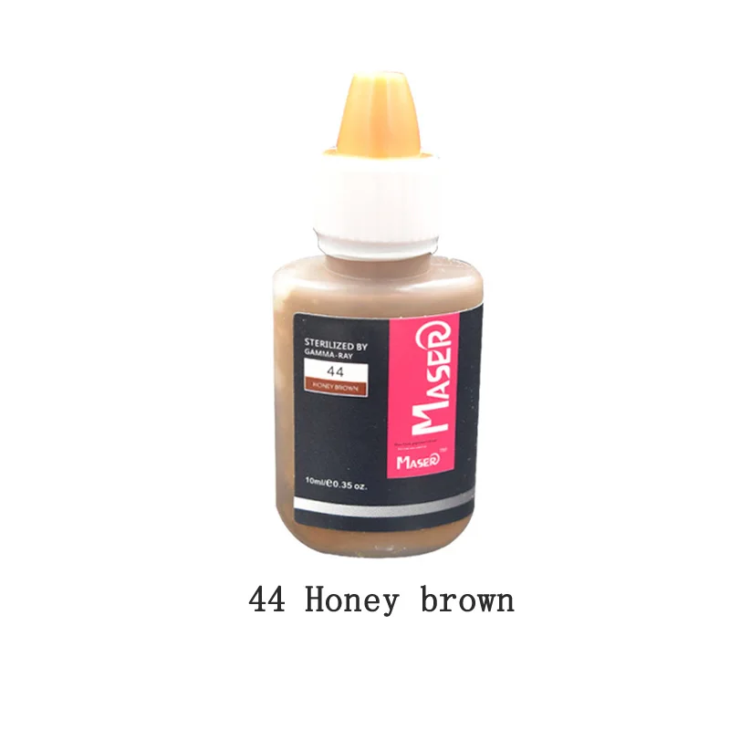 44 Honey brown Постоянный Макияж Чернила для тату дополнительно пигмент Цвет 10 мл для татуировки бровей Подводка для глаз губ Make Up смешанный цвет Книги по искусству Татуировка Поставки татуаж пигмент тату пигмент краска для тату - Цвет: 44 Honey brown
