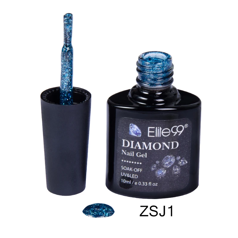 Гель для ногтей Elite99 блестящий УФ гель с подсветкой 10 мл все 30 цветов|art gel|nail art gelsoak