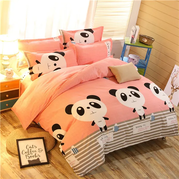 style12 Домашний текстиль, логотип бренда Комплект постельного белья Hello Kitty, детская одежда с рисунком из мультфильма, розовые пододеяльник простынь и наволочки - Цвет: style12