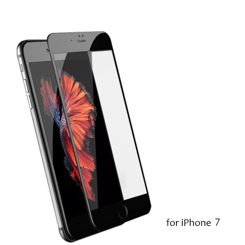 USAMS Закаленное стекло пленка для iPhone 7 7 plus чехол 0,3 мм 9H углеродное волокно 3D полное Закаленное стекло Защитная пленка для экрана - Цвет: Black for iPhone 7