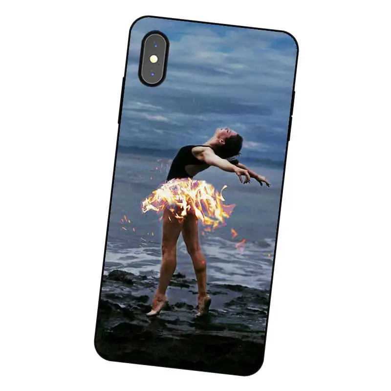 P010 Ballet Black Silicone Case Cover For Apple iPhone 11 Pro XR XS Max X 8 7 6 6S Plus 5 5S SE |