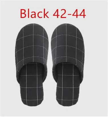 Black 42-44 Оригинальные домашние тапочки Xiaomi; нескользящая подошва из термопластичной резины; мягкий и удобный светильник для Дня отца; мужские тапочки из хлопка; сезон зима - Цвет: Black 42-44