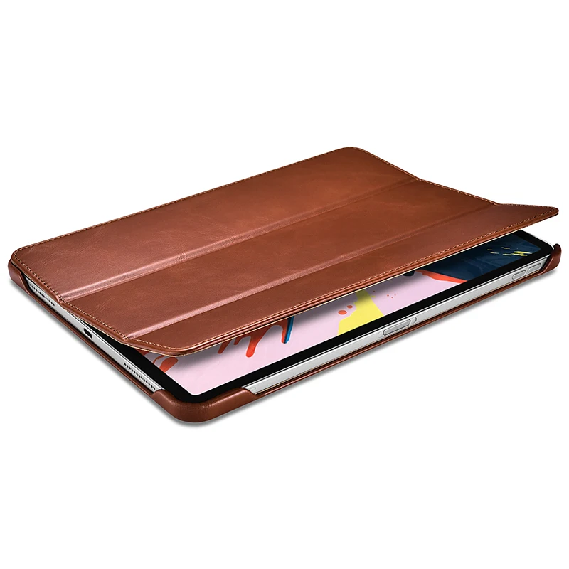 ICARER для iPad Pro 11 чехол винтажный из натуральной кожи флип-чехол-книжка смарт-чехол для Apple iPad Pro 11 дюймов крышка авто Пробуждение спальные мешки