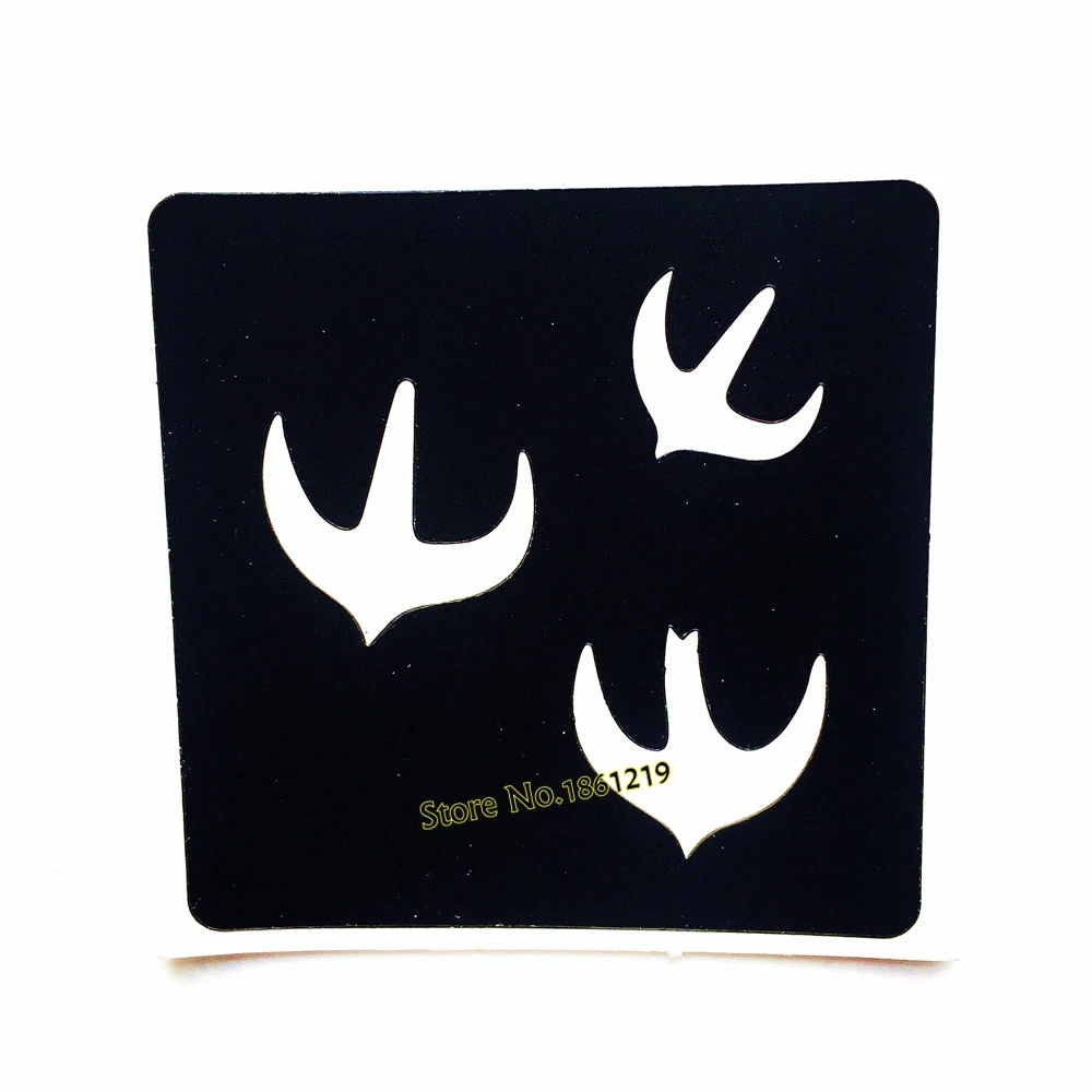 Маленькие милые Полые трафареты для татуировок с изображением летающих птиц хна