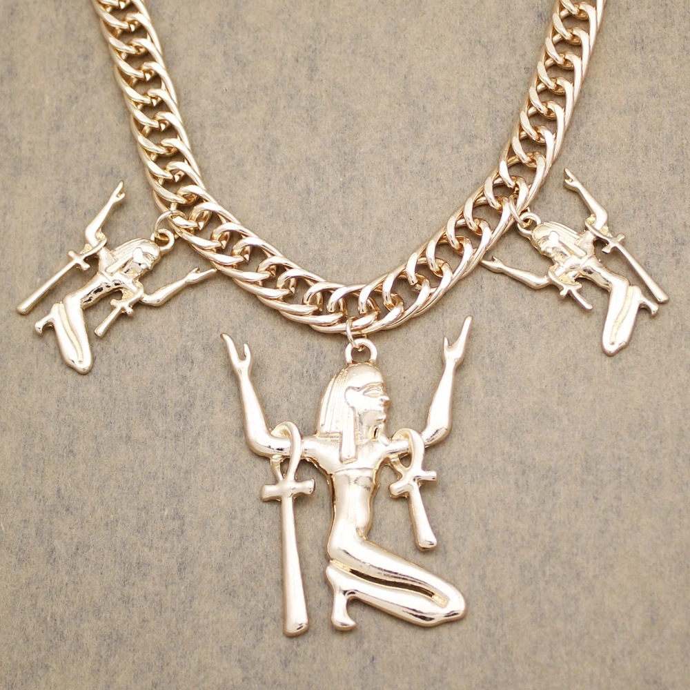 Египетская Клеопатра золотая цепочка с кулоном в виде креста Исиды ювелирные