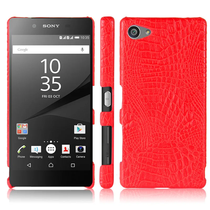 Для Sony Z5 Compact E5803 E5823 чехол с крокодиловым узором Жесткий ПК + обложка на заднюю