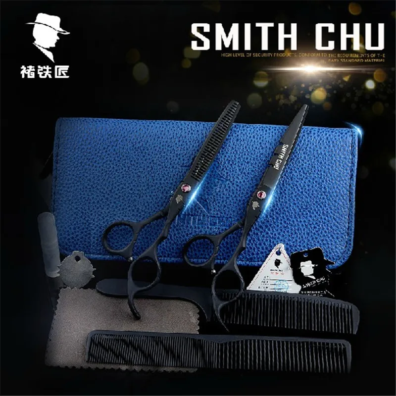 Парикмахерские ножницы черные 6 0 дюйма Дешевые инструменты для стрижки волос |