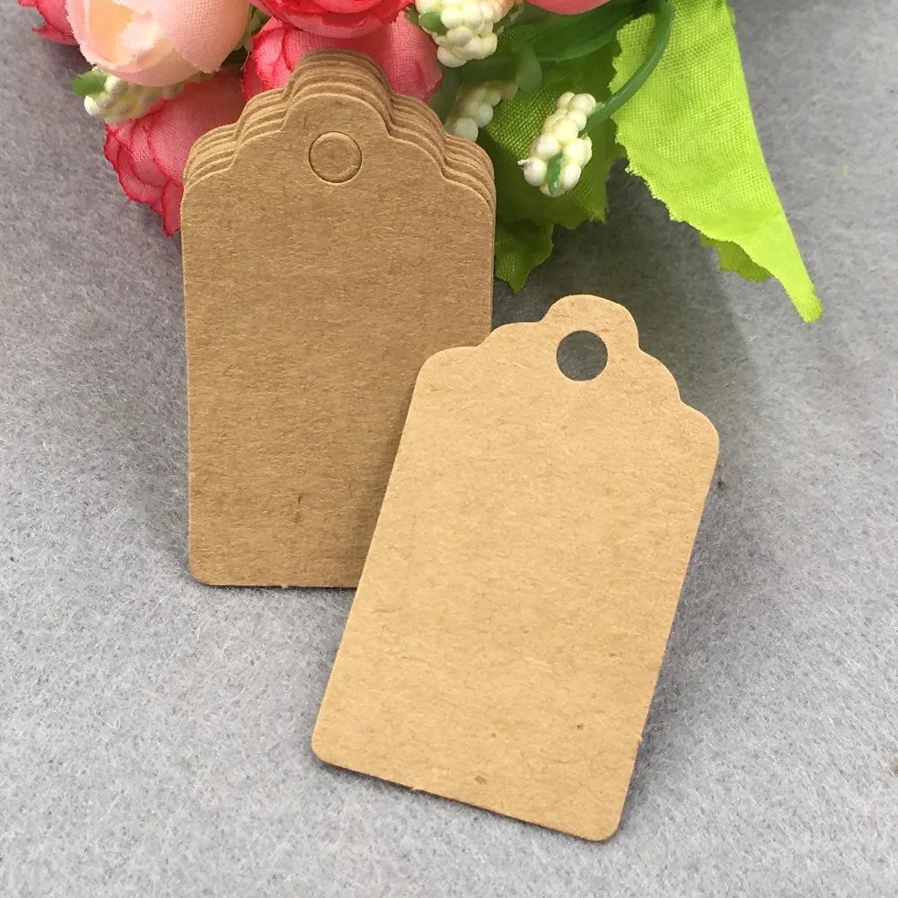 

200pcs 5*3cm Kraft Brown Hang Tags DIY Handmade Gift Tags blank Tag Paper Packing Labels/price tags for Jewelry/wedding/crafts
