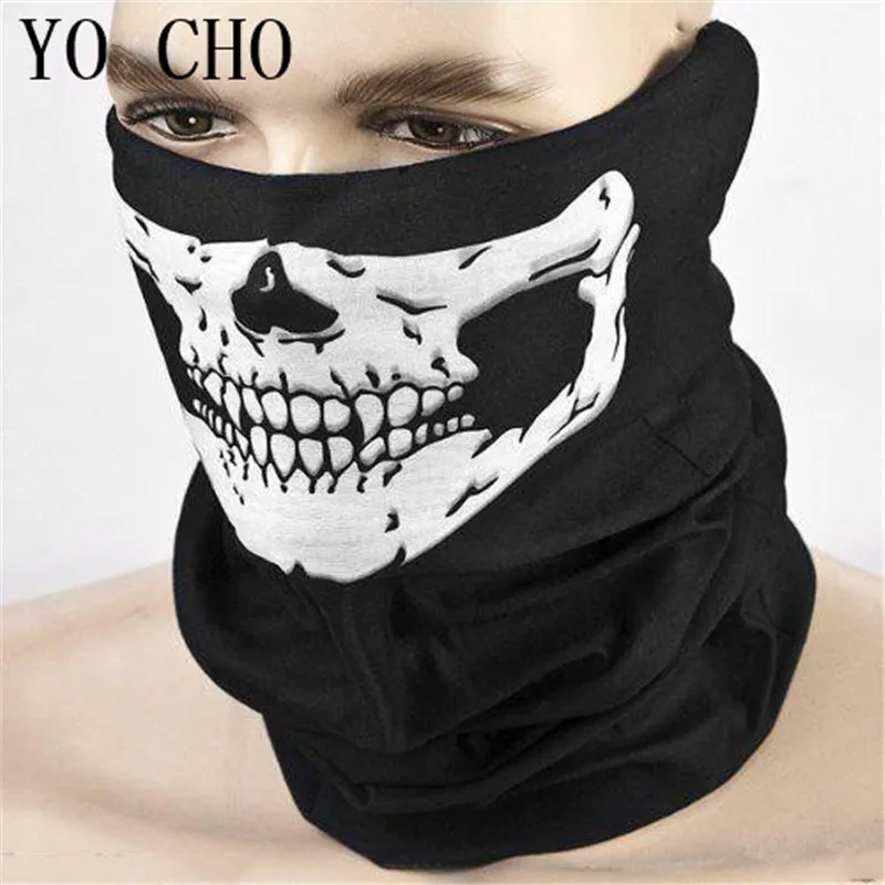 YO CHO (5pce/lot) Outdoor Motorcycle Bicycle Multi function cosplay Headwear party Hat Scarf Halloween Skull Skeleton Half Face