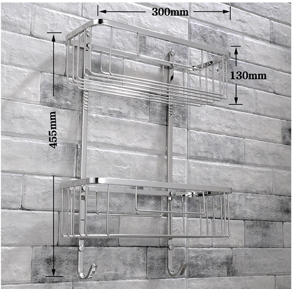 

Shower Shelf Stainless Steel Bathroom Basket Holder Bathroom Organizer Shower Shampoo Soap Cosmetic Shelves Bathroom Accessories