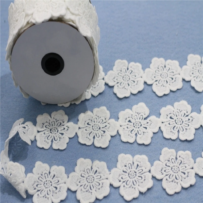 3.5cm White Milk Silk Ribbon Guipure Lace Trim Or Fabric Warp Knitting DIY Garment Accessories | Дом и сад