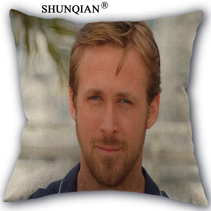 Pillow Cover Райан Гослинг хлопковая льняная Наволочка на заказ домашние текстильные украшения с одной стороны наволочки размером 45*45 см - Цвет: Pillow Cover